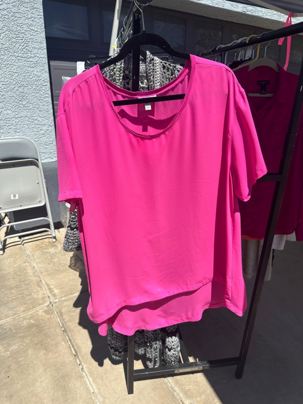 14th & Union Hot Pink Short Sleeve Blouse